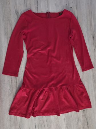 Kleid Damen Samt rot  - Größe S