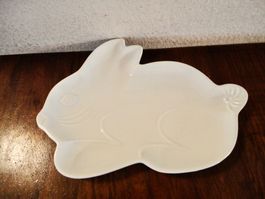 Servierteller Hase weiss. Top Zustand