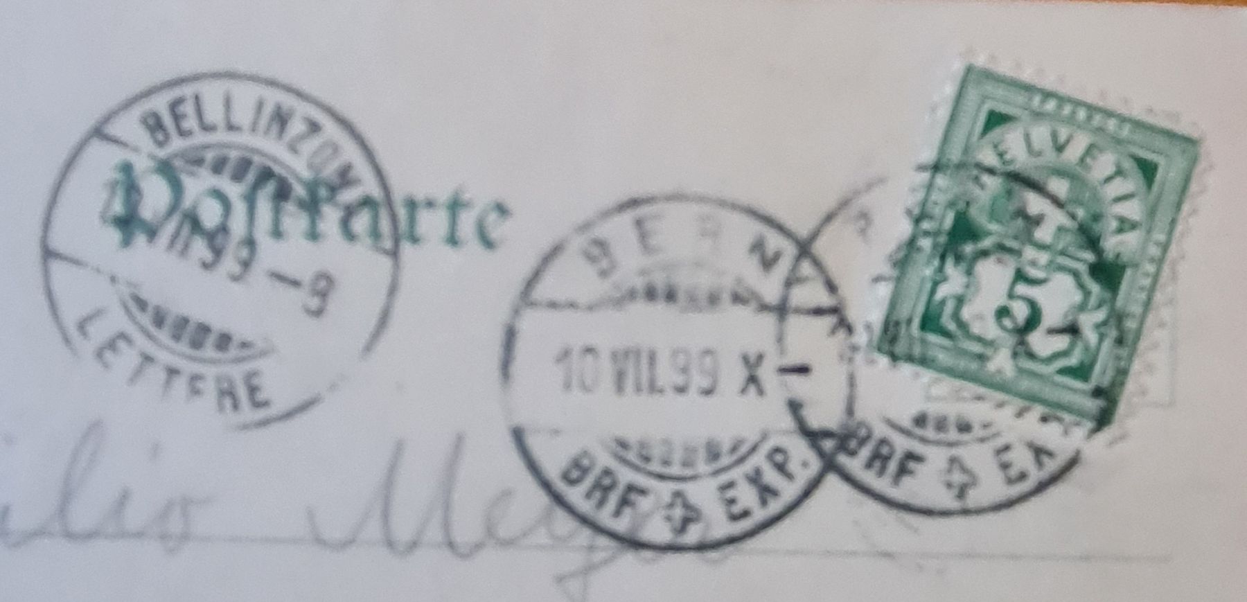 Cartoline postali: Eidg. Sängerfest 1899 Bern – Usato da Ebikon venduto da Donar50 3