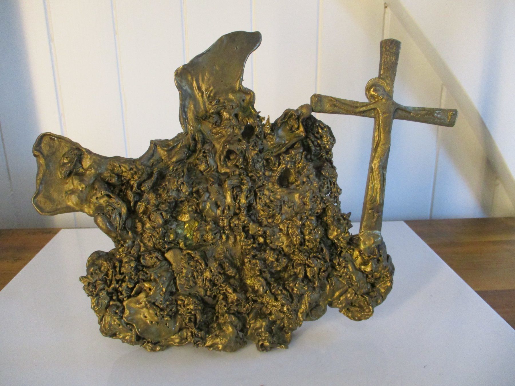 Sculture & Statue: Kruzifix-Skulptur Kunst-Objekt Messing / Bronze A. WIDER? – Usato da Windisch venduto da Autogrammo 8