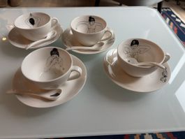 Pols Potten Tassen  Set mit Löffel 4 tlg. Neu