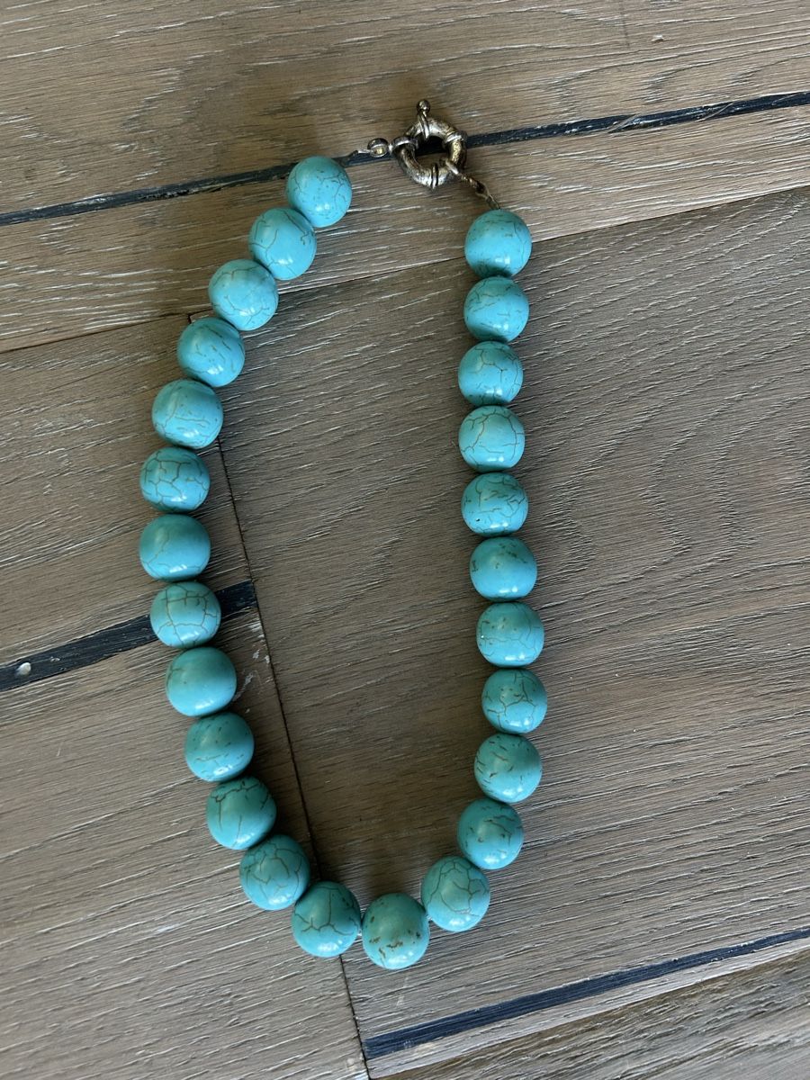 Catenine: Collier de perles turquoise – Nuovo (secondo la descrizione) da La Croix (Lutry) venduto da fashionclub01
