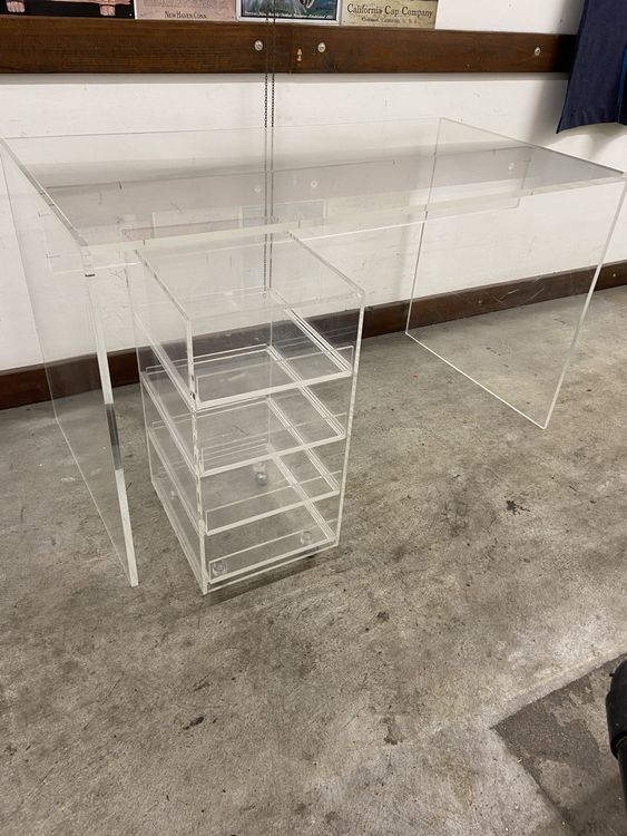 Acryl Schreibtisch Konsolentisch Orange – Moderner Glastisch Für Wohnzimmer Oder Eingangsbereich