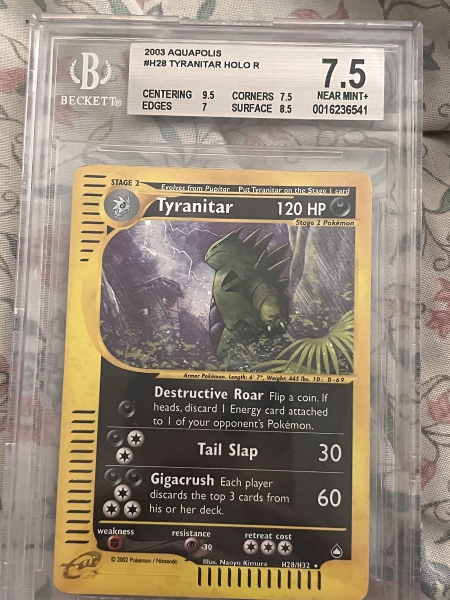 Pokémon Carte collezionabili: Tyranitar H28 Aquapolis, US, BGS 7.5 – Usato da Lausanne venduto da tho_z98h