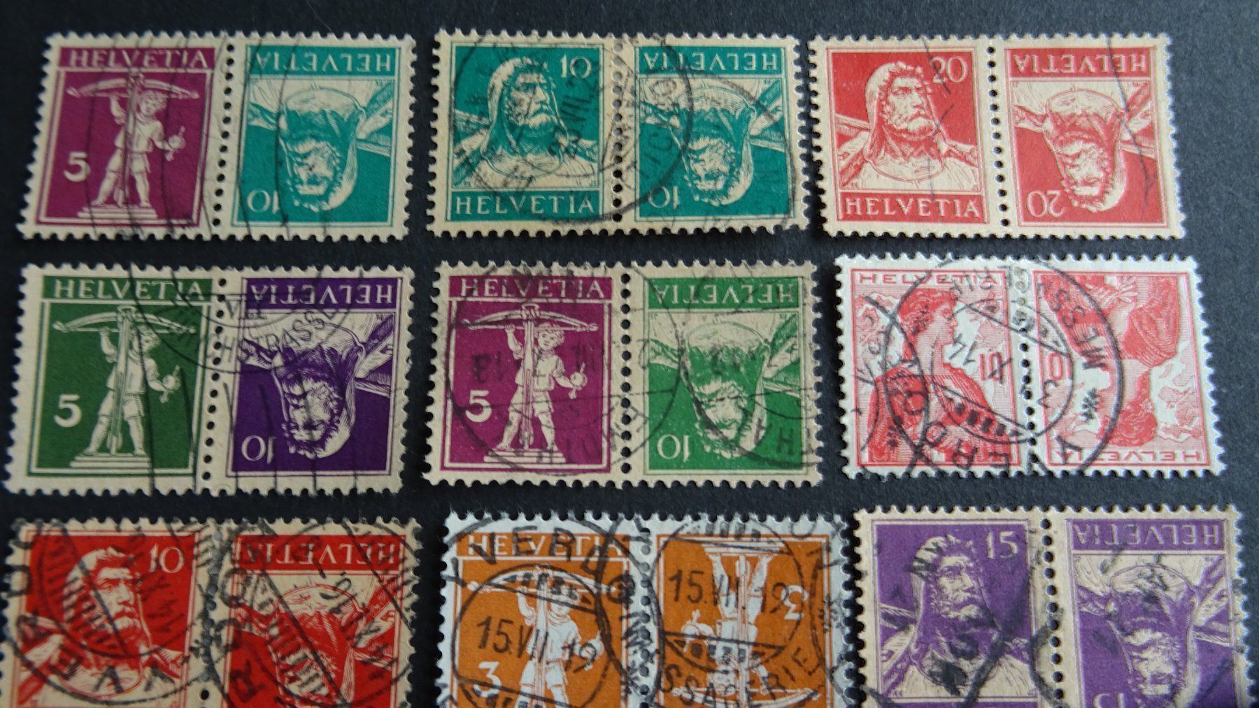 Alle Briefmarken: LOT KEHRDRUCKE; 18 STÜCK; GESTEMPELT – Gebraucht aus Eschenbach SG von eDaisy 3