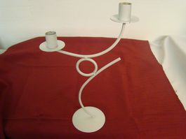 Schicker Kerzenständer, weiss, Metall, 2-flammig, Advent 👌