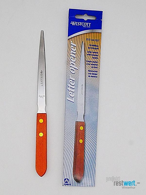 Sonstiger Bürobedarf: WESTCOTT Brieföffner mit Holzgriff 21.5cm – Neu (gemäss Beschreibung) aus Winterthur von Restwert_Winterthur 2