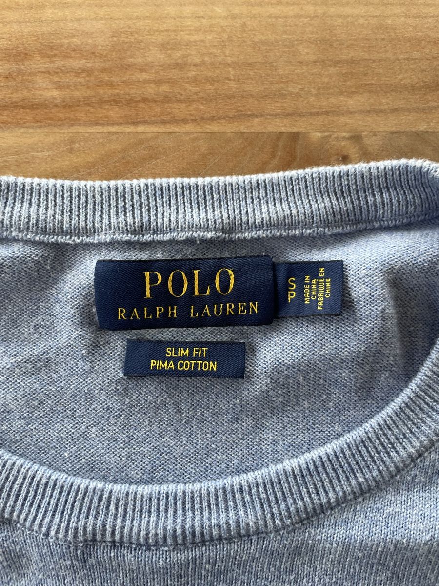 Ralph Lauren Maglioni & Felpe: Ralph Lauren Sweater, Pullover- Sky Blue, Slim Fit, Cotton – Usato da Oberhofen am Thunersee venduto da BikeForMySister 2