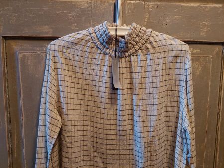 GWhite . WO512Q - Blusa Collo Arricciato - base avorio - M