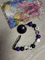 Attache tétine perles motif halloween neuf