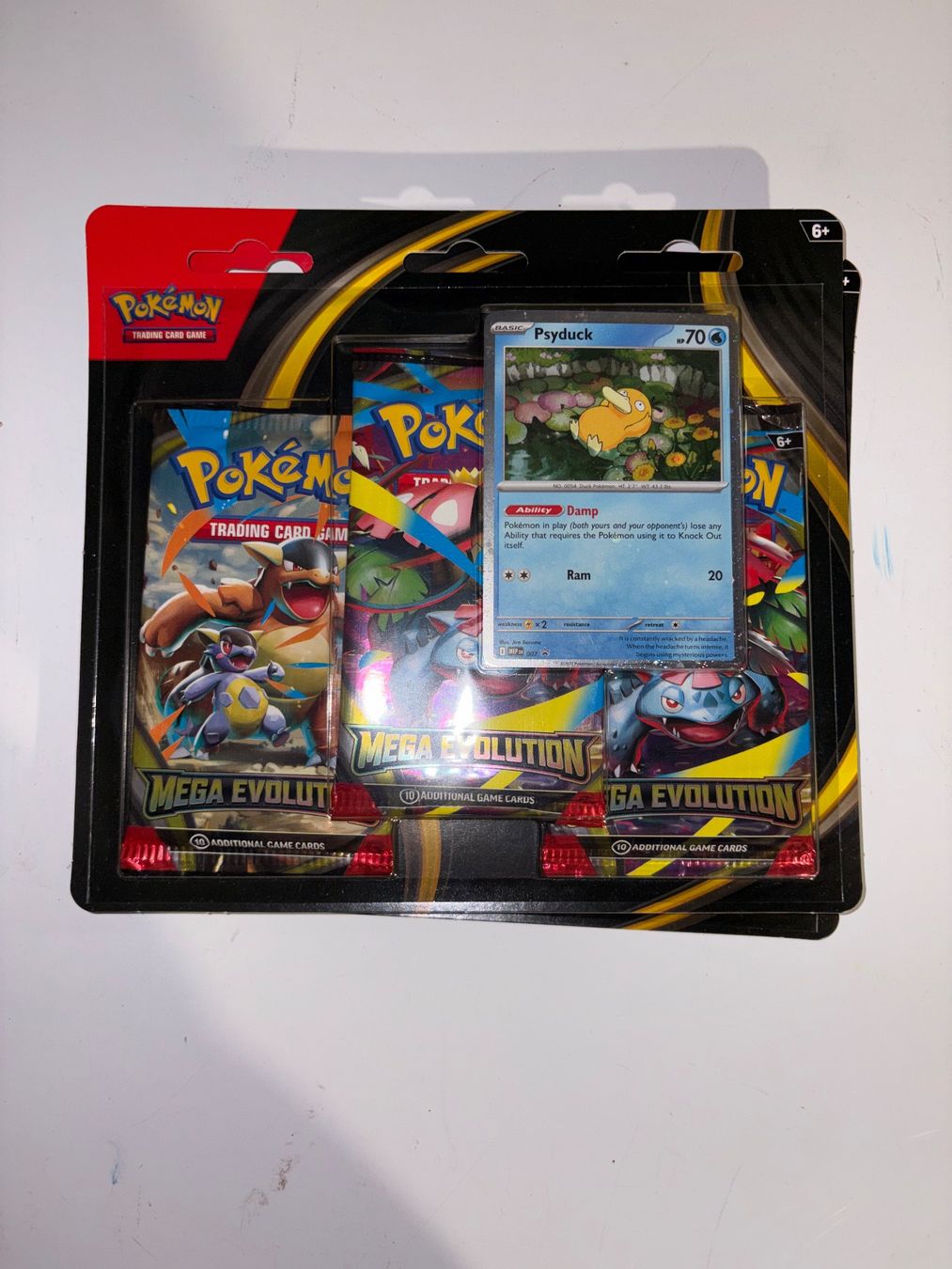 Pokémon Carte collezionabili: Mega Evolution 3 Pack Blister - Psyduck – Nuovo e nell'imballaggio originale da Bottens venduto da 100limites 1