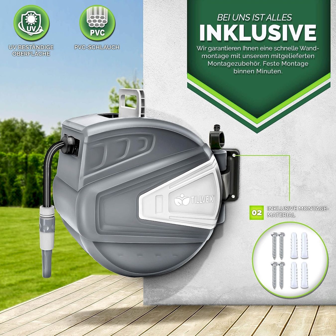 Altro in Utensili da giardino: Schlauchtrommel 30m Aufroll-Automatik – Nuovo e nell'imballaggio originale da Bottighofen venduto da zaap 2