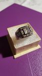 Massiver Herren Ring Silber 925 ca 20mm über 12g Karo Steine