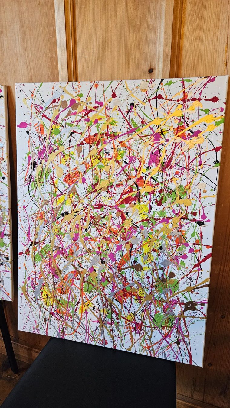 Gemälde: Tableau moderne multicolore, parfait pour le salon! – Neu (gemäss Beschreibung) aus Le Locle von fab_c9hh