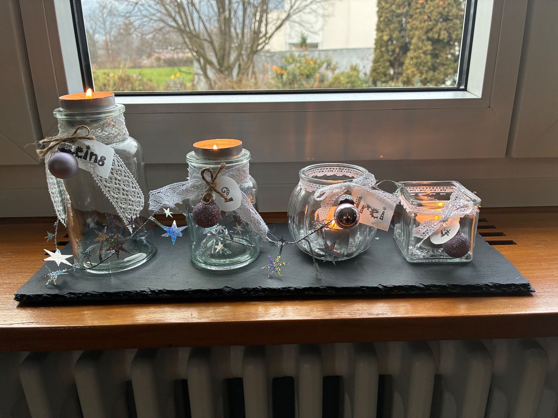 Tutte le decorazioni: Handgemachtes Advents-Windlicht-Set – Usato da Heerbrugg venduto da blubber02 1