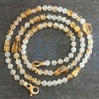 Citrin zierliche Halskette Unikat  Collier Wickelarmband