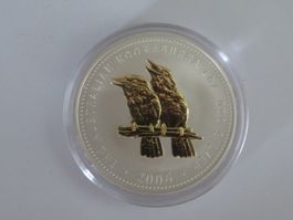 Kookaburra Münze 2006 / 1 Unze Silber gilded