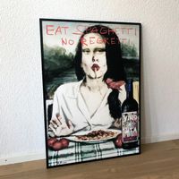 Mona Lisa Spaghetti Vino Pop Art Kunst Wein Bild Modern Art