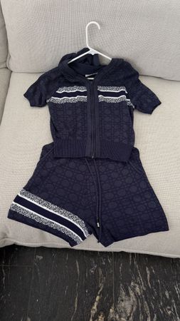 Christian Dior Hoodie and Shorts Set Navy Size 4