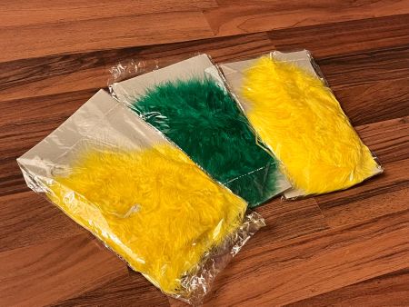 3 Marabu Feder-Boas grün&gelb 2m NP38.- *NEU"
