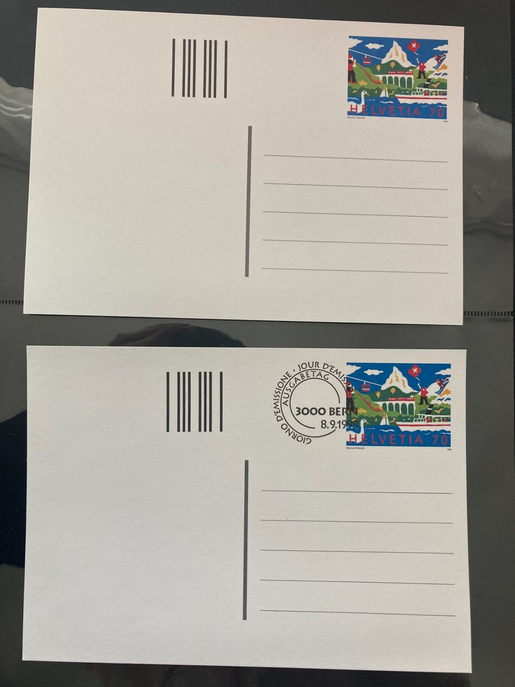 Alle Briefmarken: Schweiz 1998 Postkarte 70 Rp. postfrisch & 1.Tagsstempel – Neu (gemäss Beschreibung) aus Winterthur von schnueps