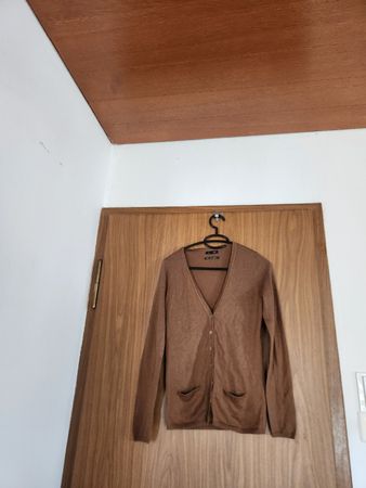 Cardigan Massimo Dutti brun taille S soie/ coton/ cachemire