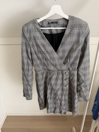 Zara Kleid Blazer Optik Gr.M Kariert Herbst Top Zustand!