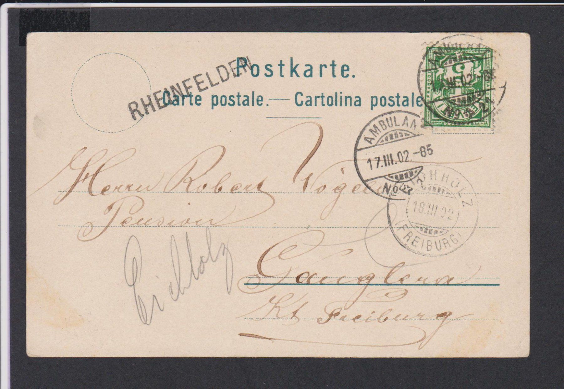 Ansichtskarten: Luzern   :   Litho-Ansichtskarte von 1902 – Gebraucht aus Vitznau von Ropaku 2