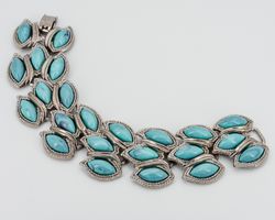 Vintage Armband; Türkis-Optik; Mid-Century