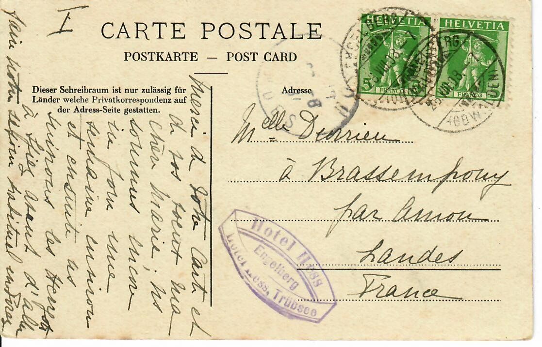 Cartoline postali: Engelberg - auf der Obhaagalp 1908 – Usato da Hochdorf venduto da Ziegel-16 1