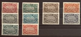 Deutsches Reich Inflation 1923 Dienstmarken Satz postfrisch