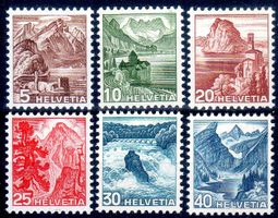 1948 FARBÄNDERUNG BILDMOTIF LANDSCHAFT ** POSTFRISCH ** -J18