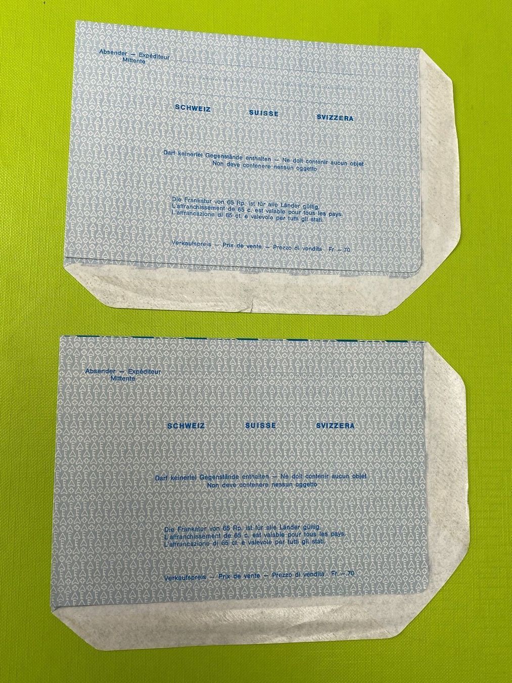 Tutti i francobolli: 1962  6 Stk. Aerogramme FDC – Usato da Schnottwil venduto da Chasarmar 3