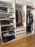 IKEA PAX Kleiderschrank offen, 3x 75 × 200 cm, weiss