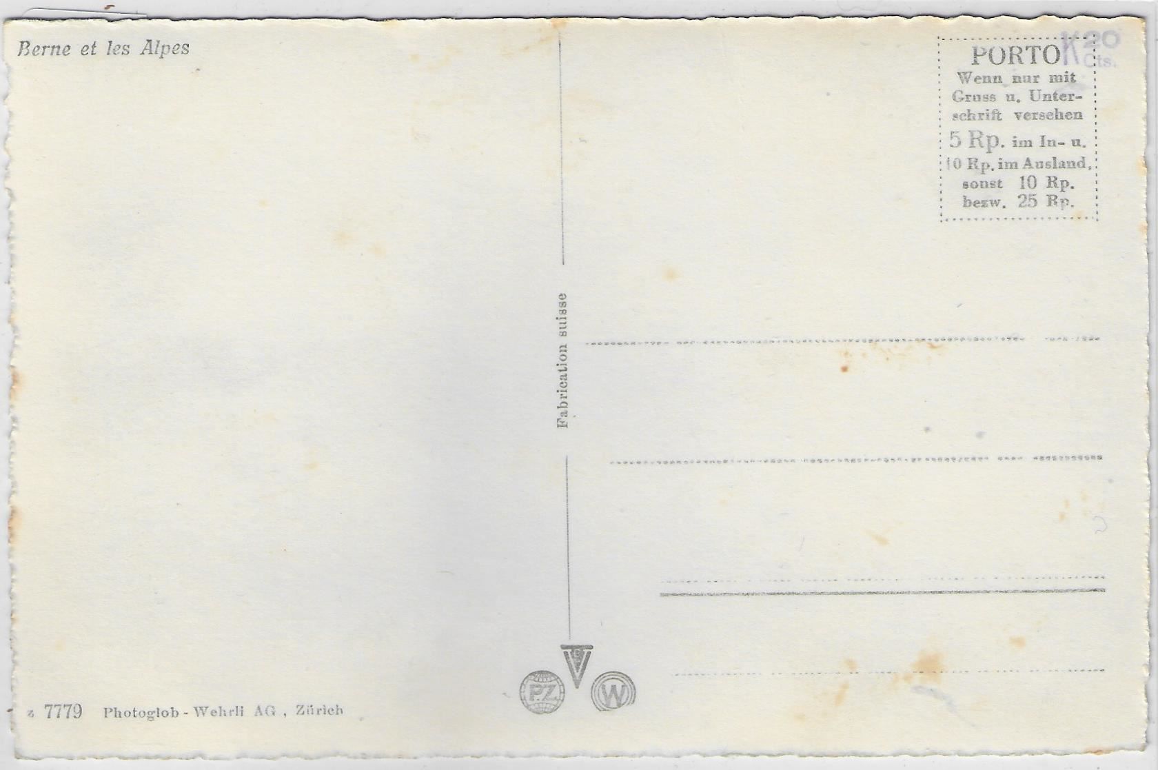 Cartes postales: Bern und die Alpen – Antique à Ettingen par Kartenplanet 1