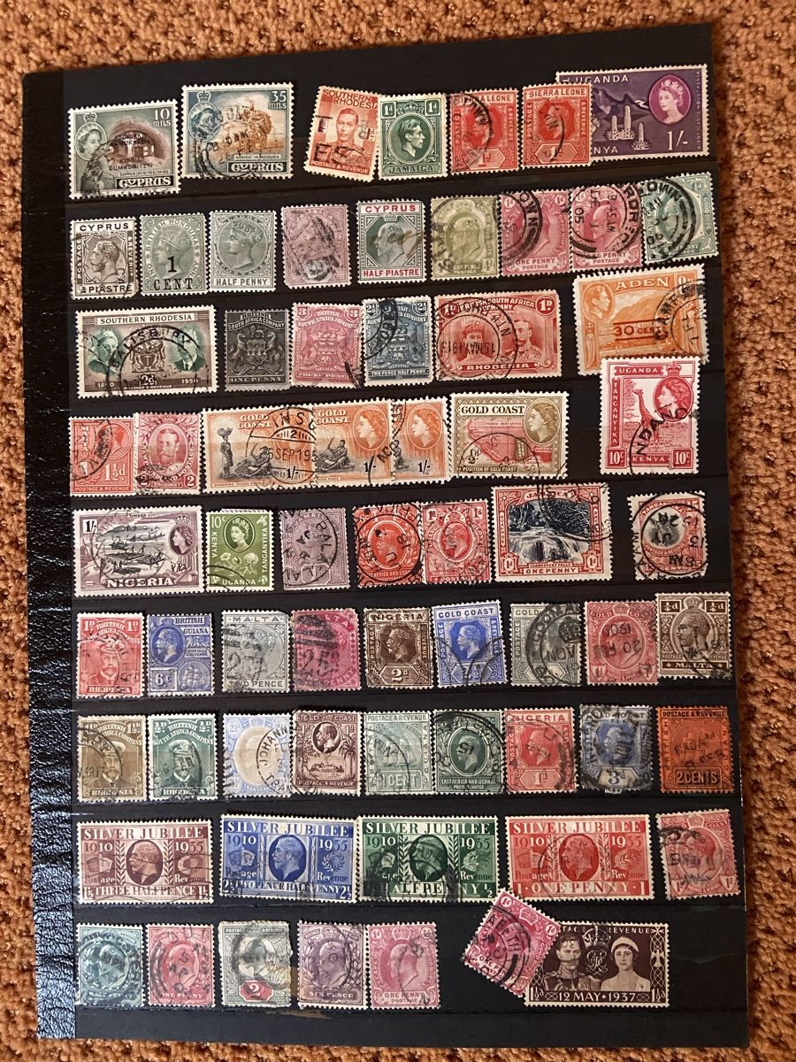 Tutti i francobolli: Grossbritannien-Kolonien, gemischtes 3 pages + – Usato da Collex venduto da RCXGJ 1