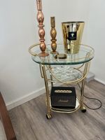 Servierwagen Gold Glas 3 Ebenen