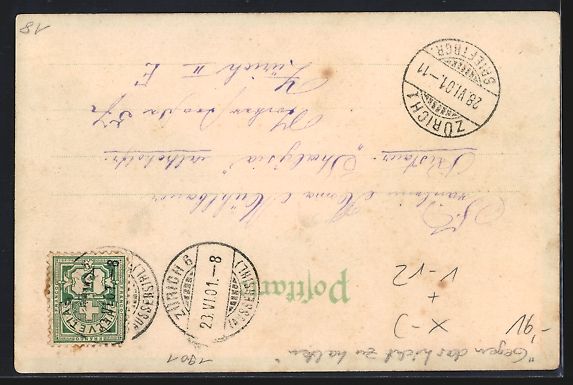 Cartoline postali: Litho Interlaken, Teilansicht mit Blick  – Usato da Berlin venduto da bartko-reher 1