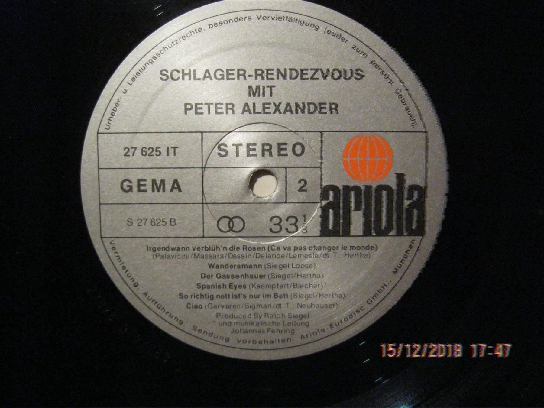 Schallplatten: Peter Alexander Schlager-Rendezvous – Gebraucht aus Affoltern am Albis von Andrezc 3