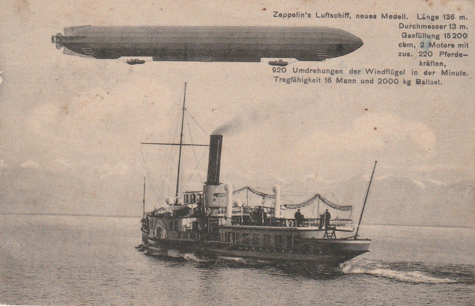 Cartes postales: Zeppelin mit Dampfschiff – D'occasion à Rorschacherberg par fratovi2