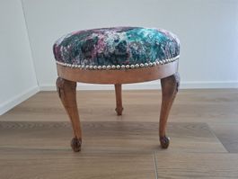 Polsterhocker rund klein antik
