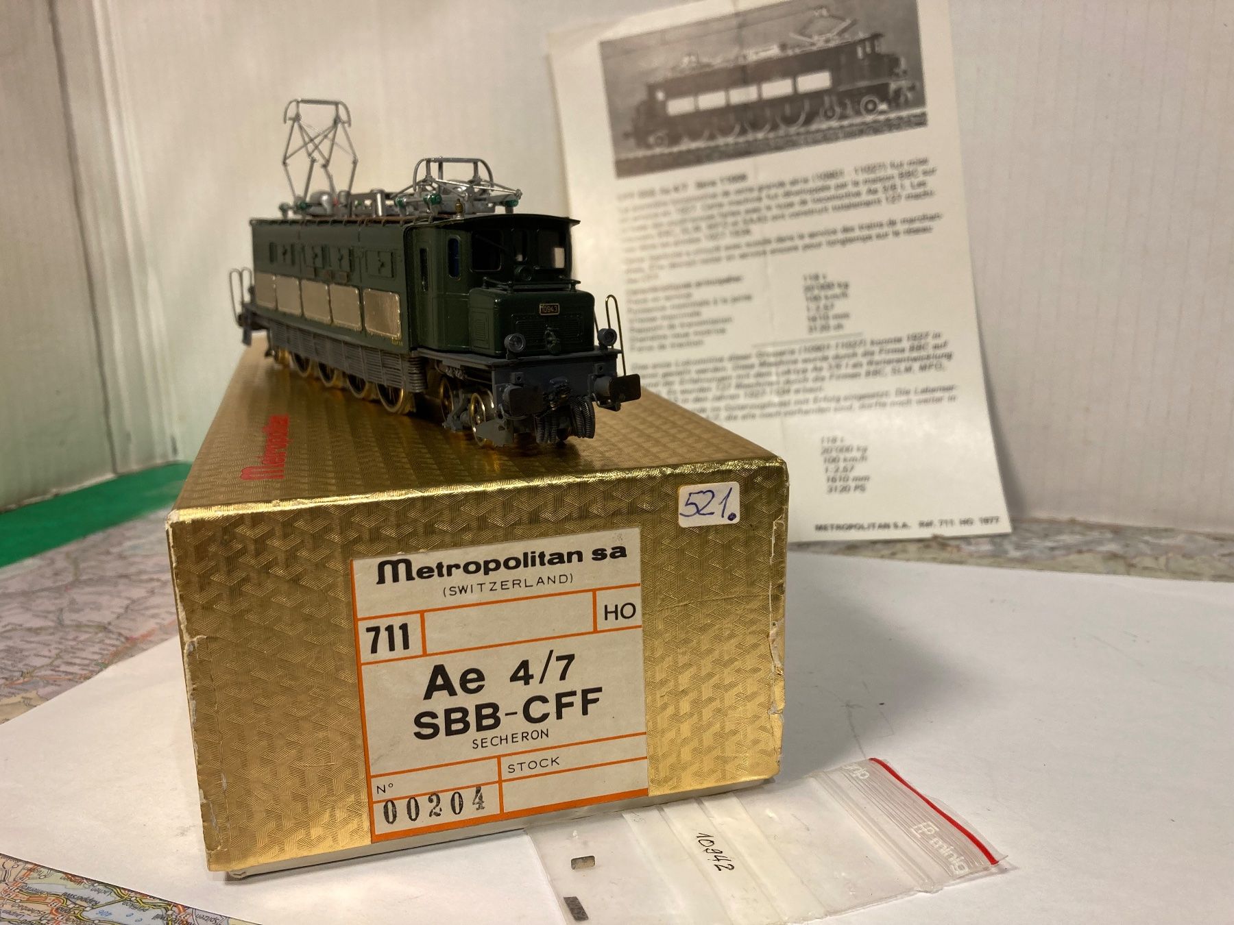 Metropolitan Modelleisenbahnen: Metrop SBB Ae 4/7 10943 Messingmodell HO DC – Neu (gemäss Beschreibung) aus Jona von Bra-Aug 9