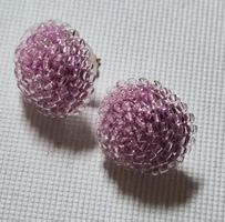Ohrstecker, Glasperlen, rosa 🎀🎀🎀, liebevolle Handarbeit