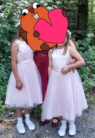 Blumenmädchenkleid rosa Gr 146
