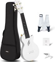 Sopran Ukulele 21 Zoll Mini Gitarre Kohlefaser Set Weiss