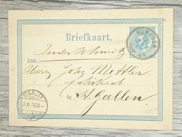 TR13 Carte Postale + Timbre Pays-Bas 1876