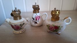 3mini Porzellan Lämpchen  "Rosen"  Vintage