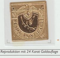 Basler Taube Reproduktion mit 24  Karat Goldauflage Colombe