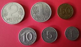 DDR Mark - 1 Pfennig - 2 Deutsche Mark Erinnerungssatz 1949