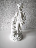 Biskuit Porzellan Figur Gärtner mit Hund Royal München 20cm